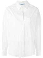 Blumarine Ribbed Shirt, Women's, Size: 44, White, Cotton/polyamide/spandex/elastane