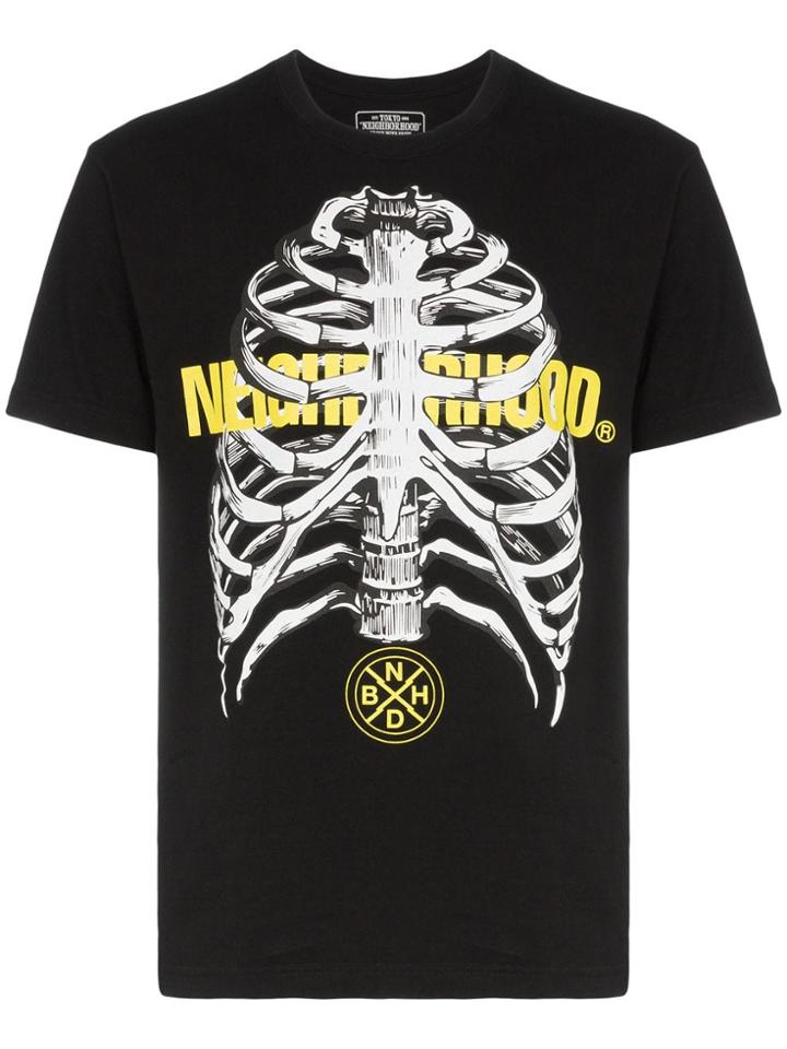 Neighborhood Anatomy Ribcage Logo T-shirt - Black