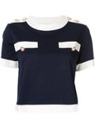 Edward Achour Paris Button-embellished T-shirt - Blue