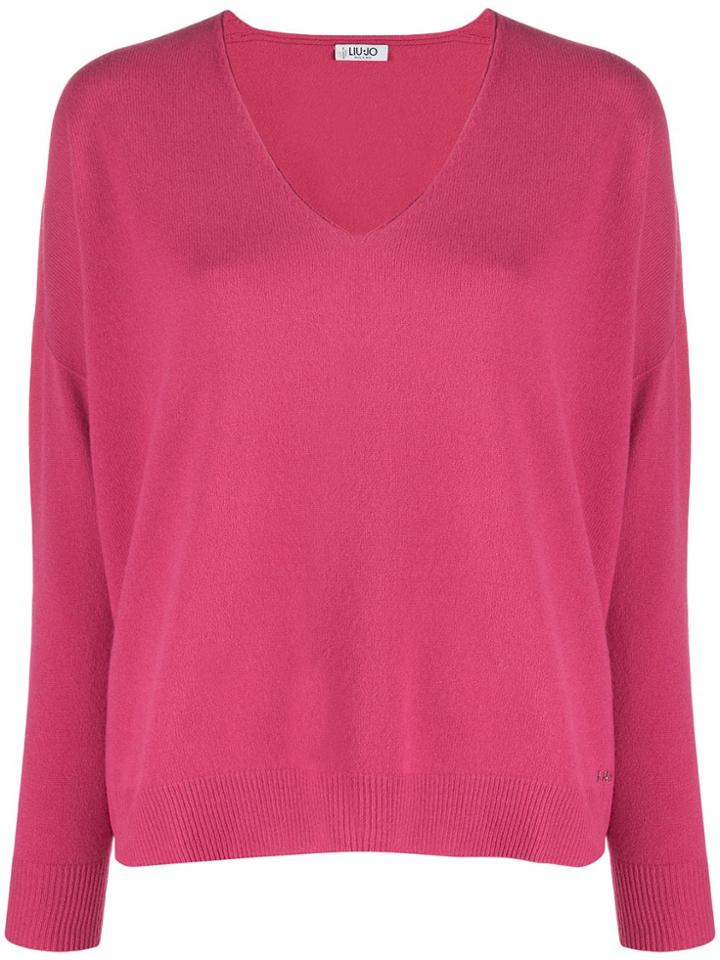Liu Jo V-neck Knit Sweater - Pink