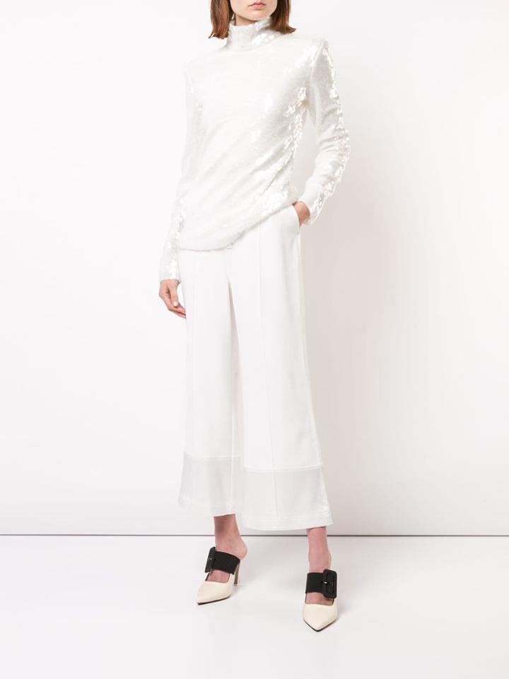 Sally Lapointe Sequin Embellished Top - White