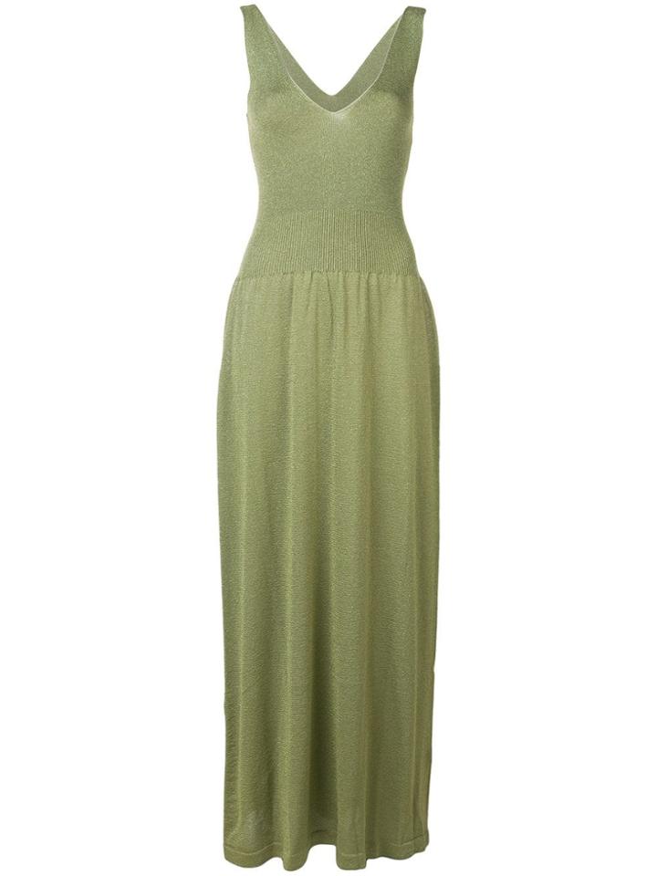 Roberto Collina Lurex Knit Maxi Dress - Green