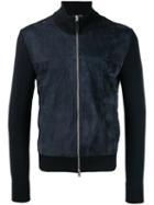 Tom Ford Leather Bomber Jacket, Men's, Size: 50, Blue, Wool/lamb Skin