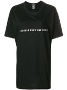 Barbara Bologna Embroidered Slogan T-shirt - Black