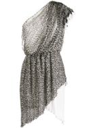 Philosophy Di Lorenzo Serafini Leopard Print Asymmetric Dress - Black