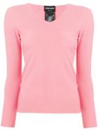 Giorgio Armani Long-sleeve Fitted Sweater - Pink