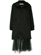 Tu Es Mon Trésor Liberty Equality Justice Tulle Hem Parka - Black