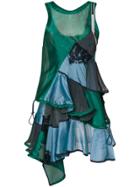 Sacai Ruffled Patchwork Dress - Blue