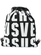 Versus Logo Drawstring Backpack - Black