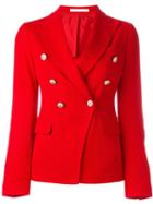 Tagliatore Double Breasted Blazer, Women's, Size: 46, Red, Cotton/cupro