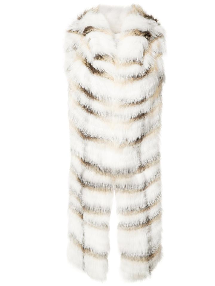 Oscar De La Renta - Cropped Back Vest - Women - Silk/fox Fur - M, White, Silk/fox Fur