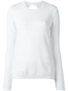 No21 Ruffled Sheer Back Jumper, Women's, Size: 42, White, Cotton/acetate/silk