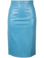 Sylvie Schimmel - 'glove' Skirt - Women - Leather - 42, Blue, Leather