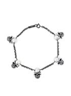 Maison Recuerdo Skull Charm Bracelet, Adult Unisex, Metallic, Silver