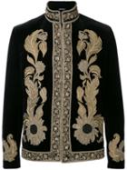 Alexander Mcqueen - Embroidered Trim Jacket - Men - Cotton/viscose - 48, Black, Cotton/viscose