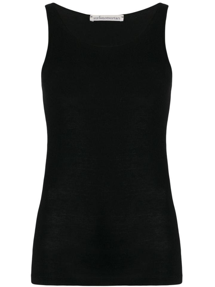 Stefano Mortari Slim-fit Sleeveless Top - Black