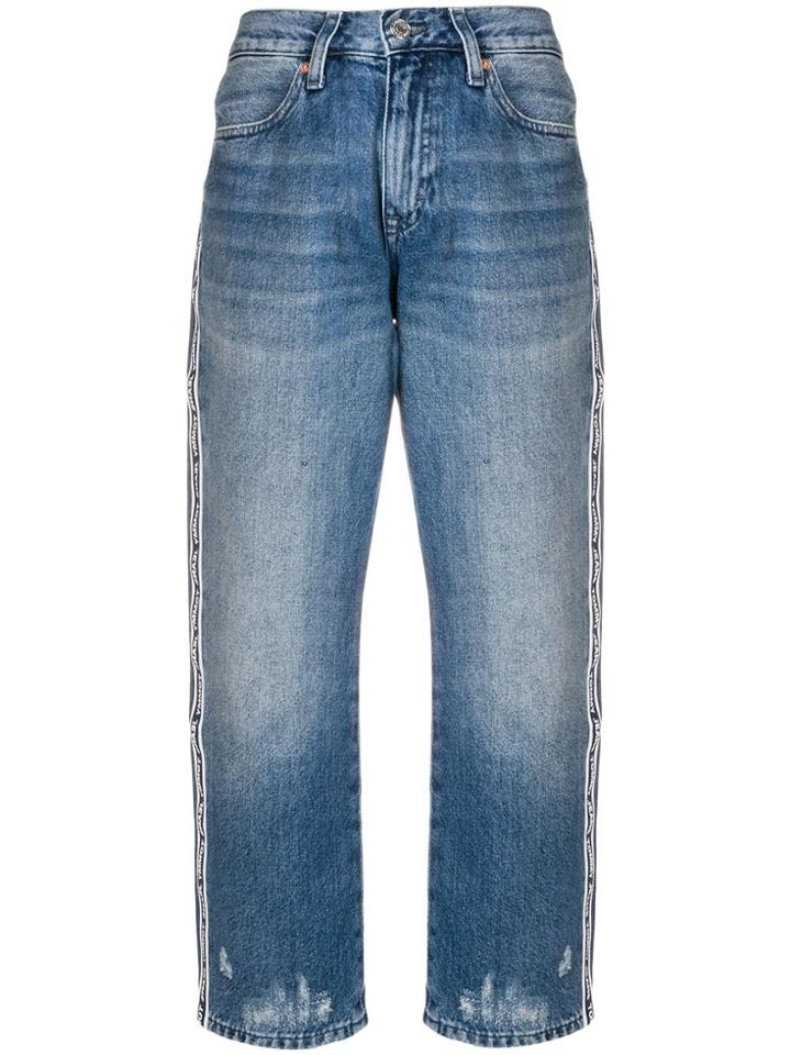 Tommy Jeans Distressed Piped Logo Jeans - Blue