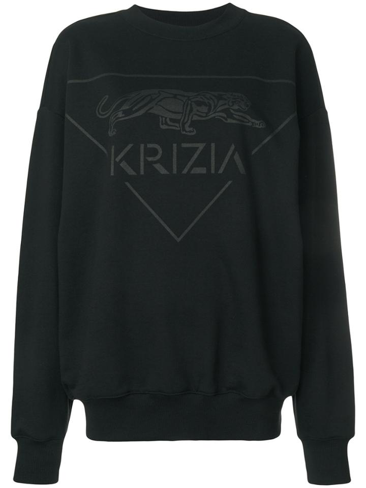 Krizia Vintage Logo Print Sweatshirt - Black