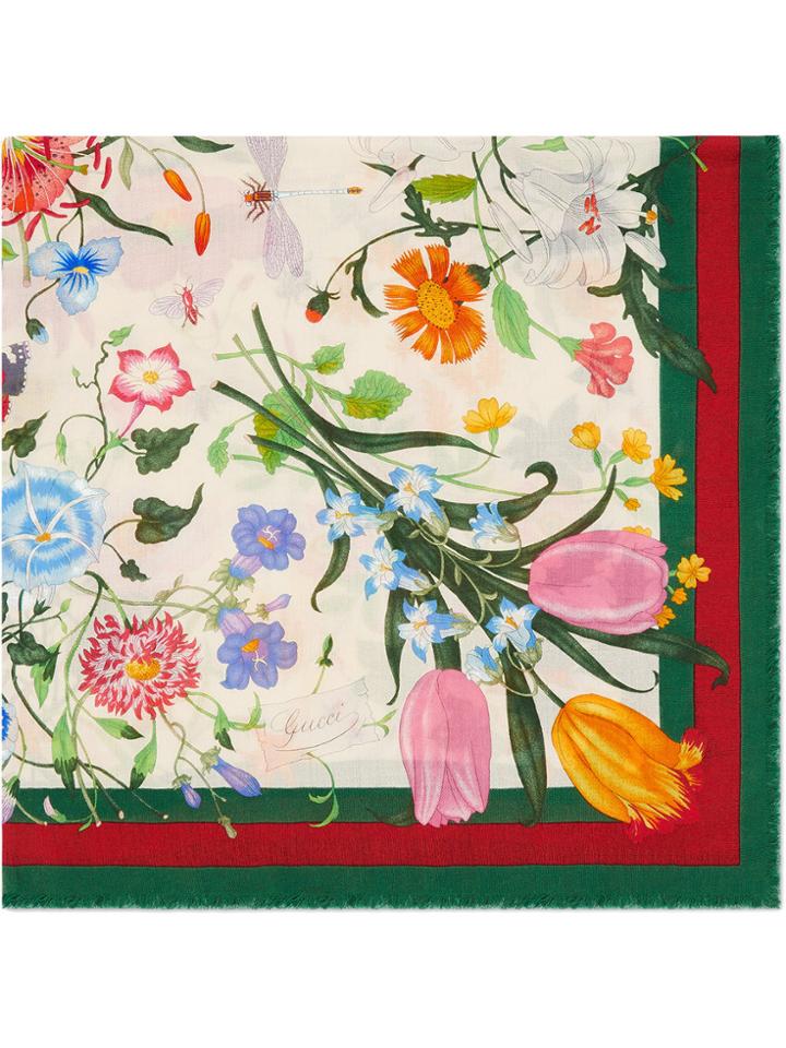 Gucci Flora Web Print Shawl - Multicolour