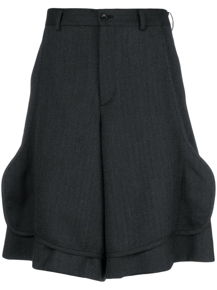 Comme Des Garçons Homme Plus Front Flap Tailored Shorts - Black