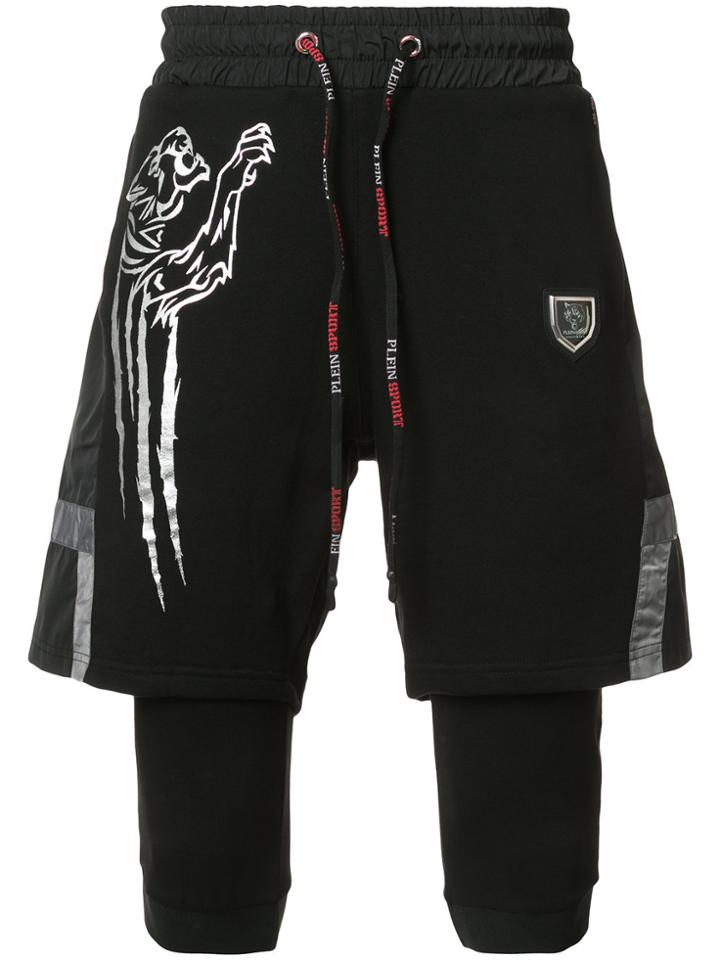 Plein Sport Layered Shorts - Black