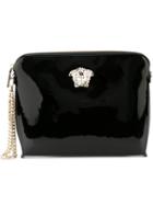 Versace Medusa Clutch, Women's, Black, Patent Leather/metal Other