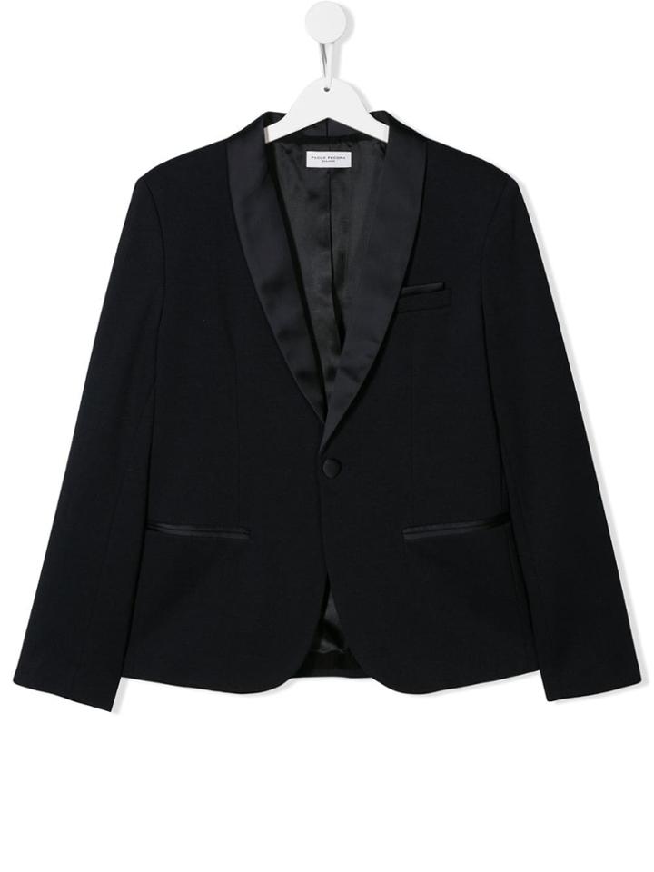 Paolo Pecora Kids Teen Single Breasted Blazer - Blue