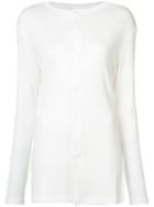 Y's - Ribbed Long Sleeve Top - Women - Cotton/rayon - 2, White, Cotton/rayon