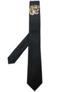 Gucci Tiger Embroidered Tie - Black