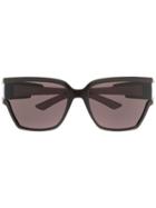 Balenciaga Eyewear Rectangle Frame Sunglasses - Brown