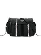 Prada Studded Messenger Bag - Black