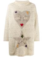 Jc De Castelbajac Pre-owned 1980s Embroidered Animal Jumper - Neutrals