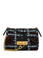 Mulberry Mini Keeley Houndstooth Sequins Bag - Blue