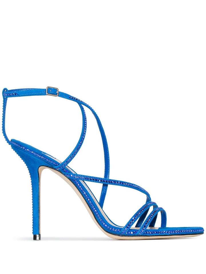 Jimmy Choo Dudette 100mm Crystal Sandals - Blue