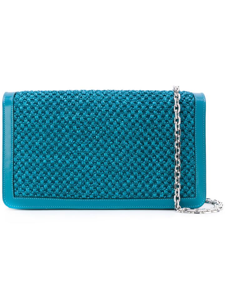 Casadei - Woven Shoulder Bag - Women - Paper/polyamide/satin/kid Leather - One Size, Blue, Paper/polyamide/satin/kid Leather