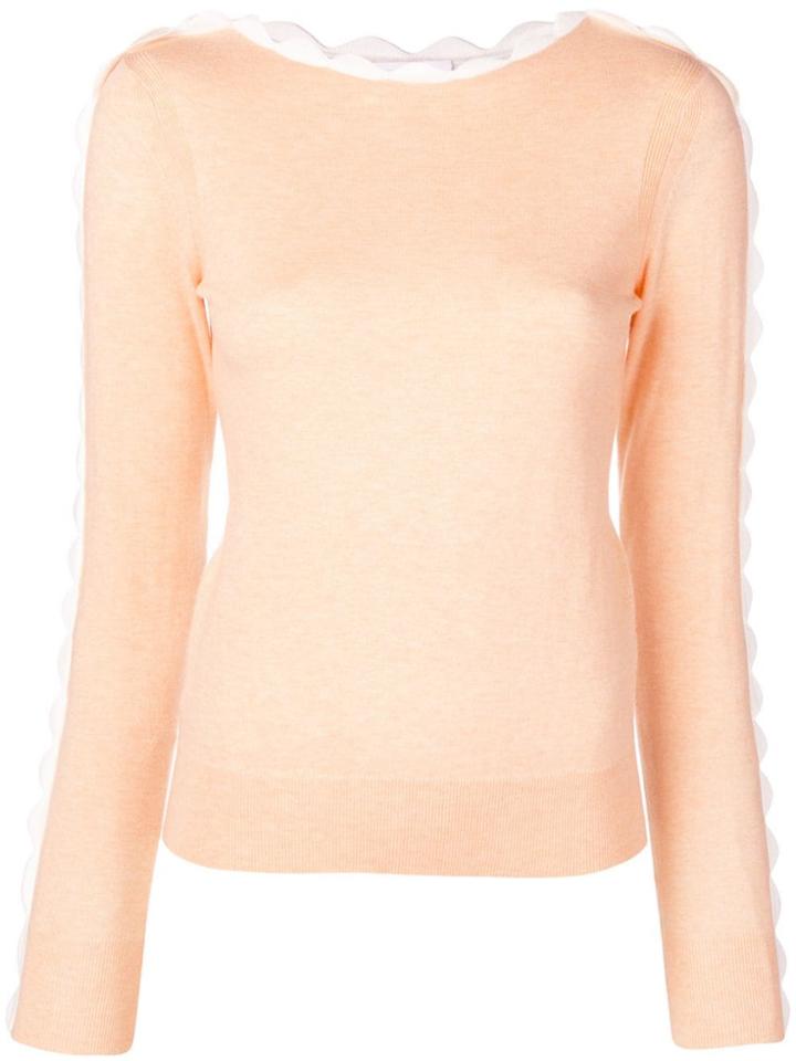 See By Chloé Classic Knit Sweater With Wave Panels - Neutrals
