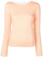 See By Chloé Classic Knit Sweater With Wave Panels - Neutrals