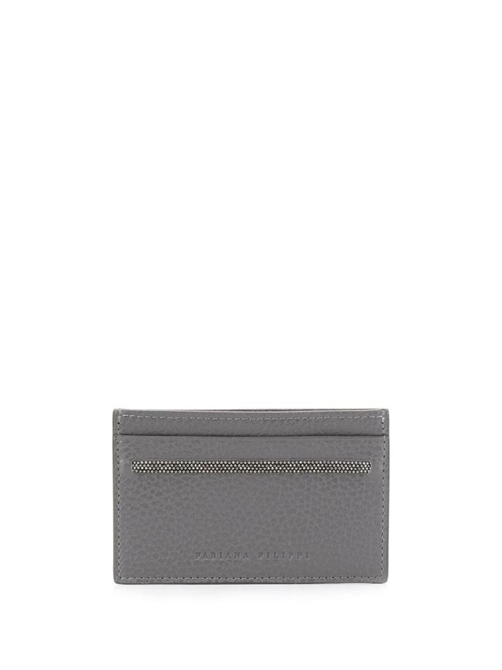Fabiana Filippi Bead-embellished Cardholder - Grey