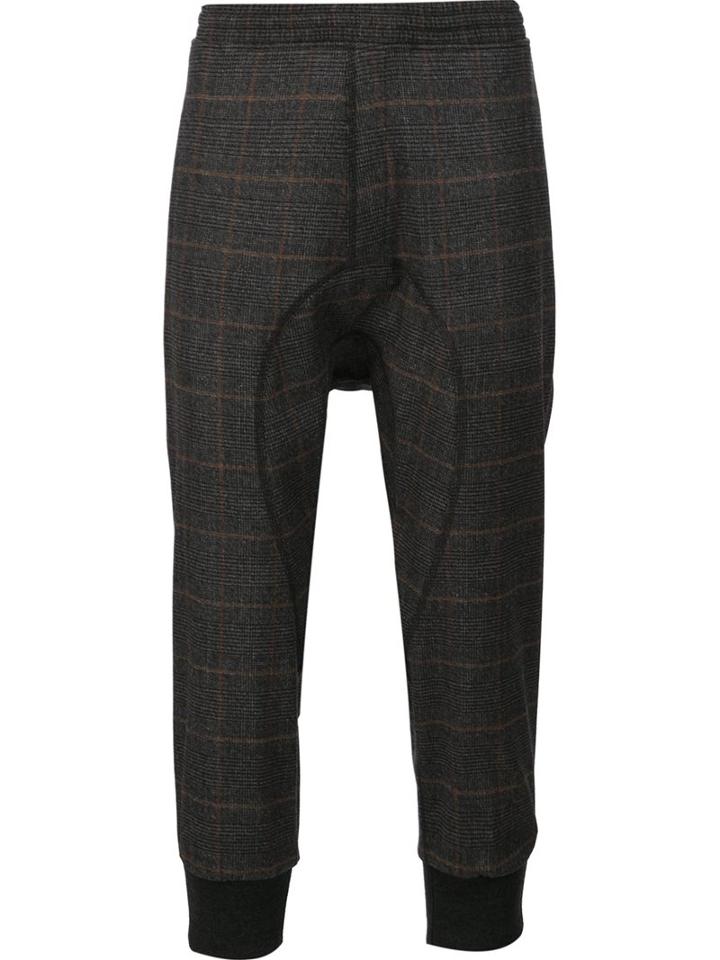 Neil Barrett Cropped Trousers, Men's, Size: 46, Brown, Cotton/nylon/polyamide/wool