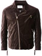Monkey Time Slim-fit Biker Jacket, Men's, Size: Large, Brown, Polyester/cotton/polyurethane