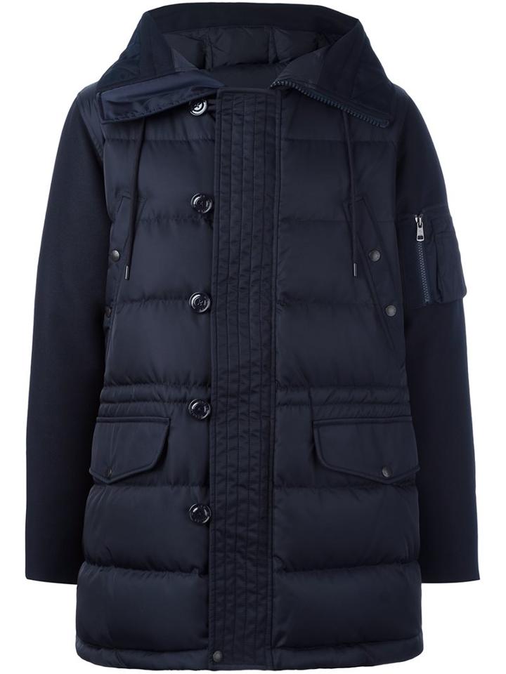 Moncler Hooded Padded Jacket, Men's, Size: 6, Blue, Polyamide/feather Down