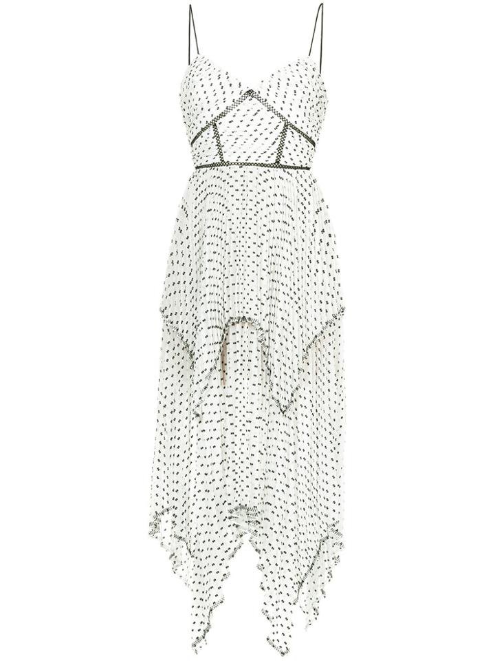 Self-portrait Polka Dot Asymmetric Dress - White
