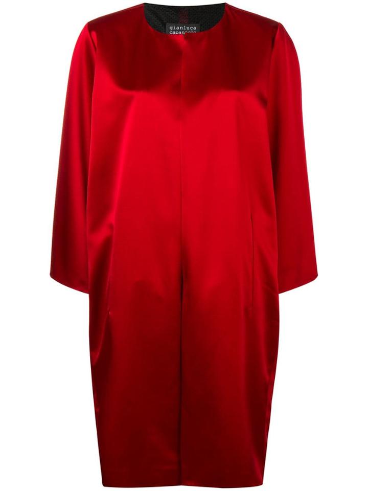Gianluca Capannolo Collarless Mid-length Coat - Red
