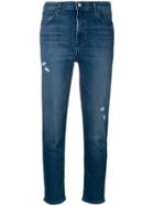 J Brand Skinny Cropped Cigarette Jeans - Blue