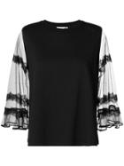 Mcq Alexander Mcqueen Lace Sleeves Top - Black