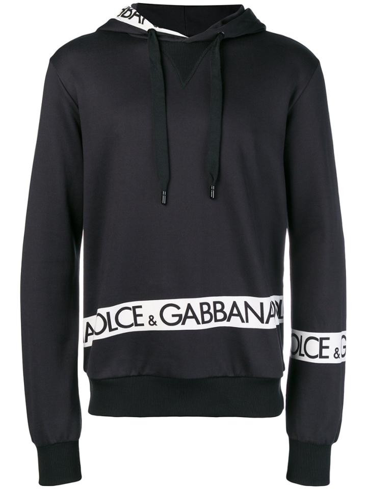 Dolce & Gabbana Logo Pullover Hoodie - Black