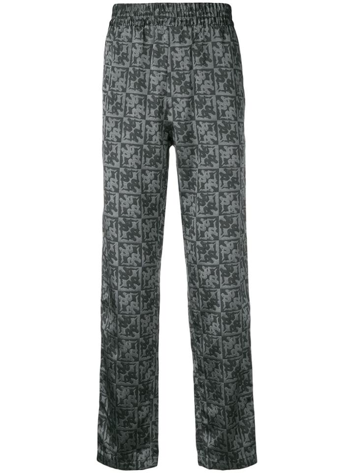 Paura Logo Print Track Pants - Grey