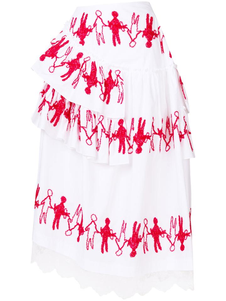 Simone Rocha Trimmed Double Frill Skirt - White