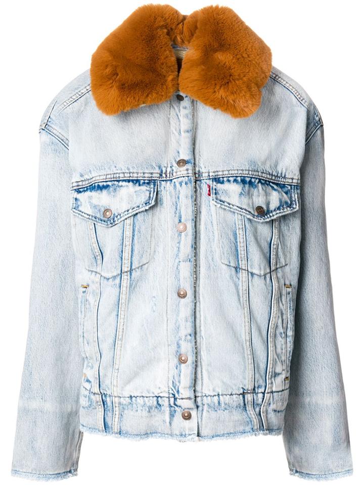 Levi's Furry Collar Denim Jacket - Blue