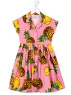 Dolce & Gabbana Kids Pineapple Print Shirt Dress, Girl's, Size: 10 Yrs, Pink